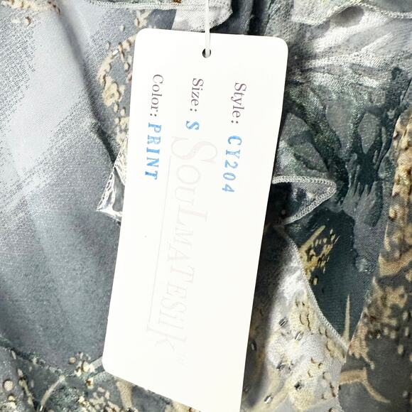 NWT Soulmates Y2K Vintage Silk Beaded Forest Fairy Ruffle Ethereal Dress - Picture 13 of 15